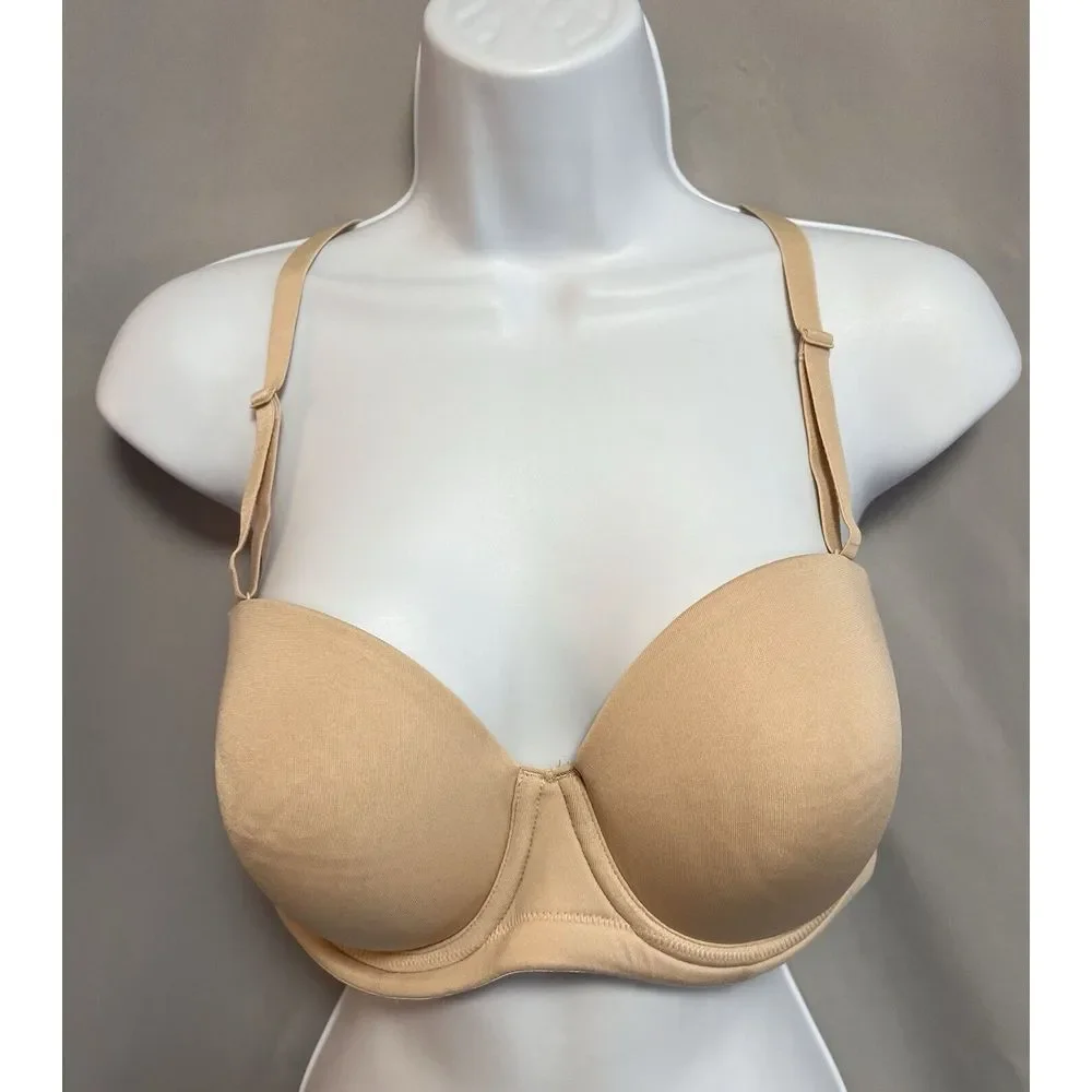 Wacoal 854119 Strapless Underwire Bra‎ Sz 36D Tan Beige Women's